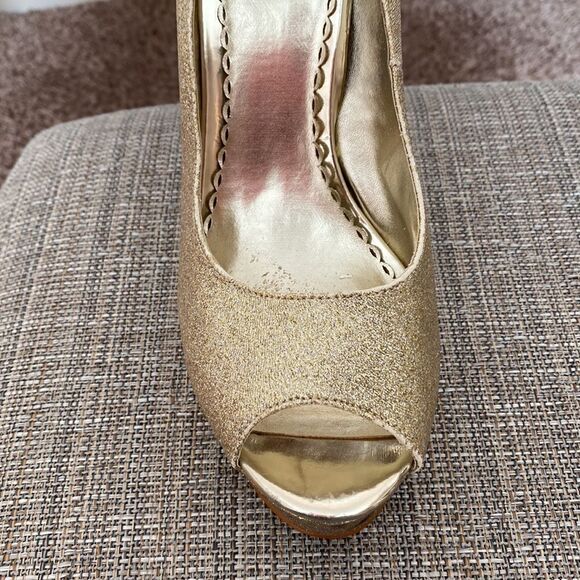 BeBe Gold Blingy Heels size 9 - Picture 7 of 12